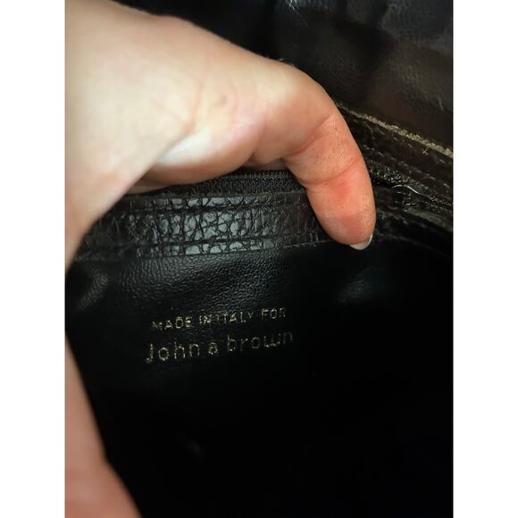 John A Brown Women's Black Genuine Leather Crossbody Old Money Bag Adjustable - Picture 4 of 9